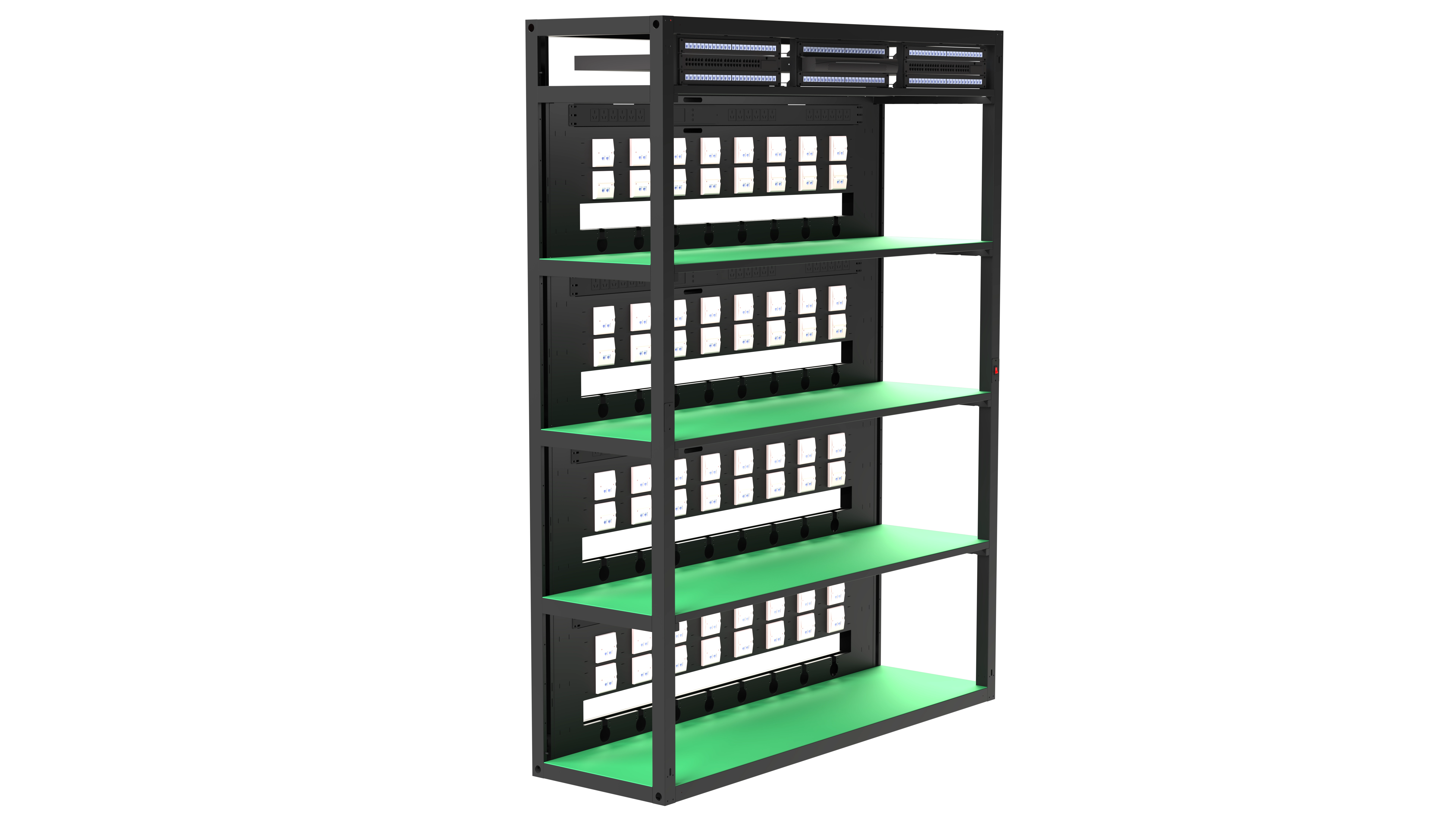 DenseRack open-frame rack structure for high-density equipment deployment
