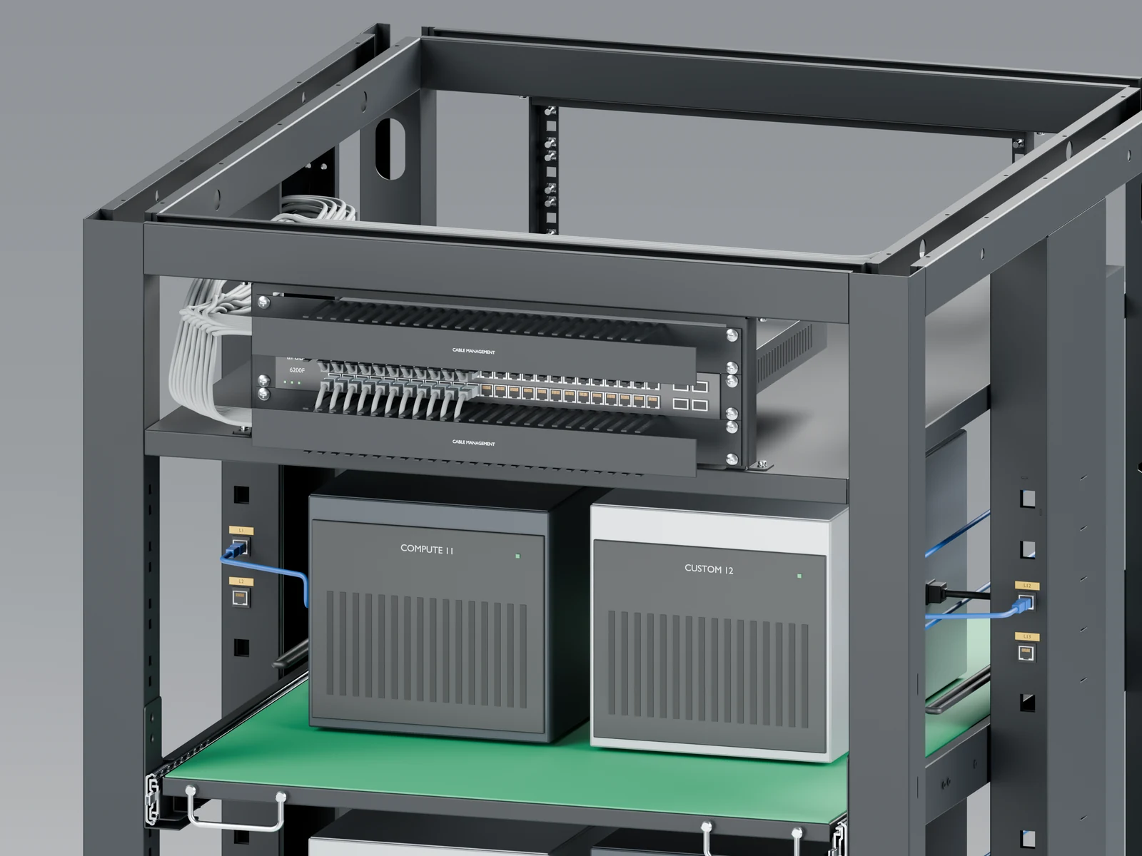Equipment on shelves · configuration example